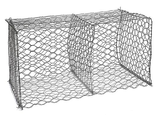 60 × 80 mm Cesto di gabione tessuto 1mx1mx1m filo per una maggiore capacità di carico e durata