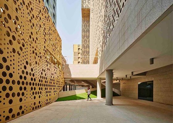 Combinazione perforata della facciata della costruzione del metallo di funzione e di estetica per progettazione architettonica della facciata