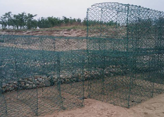 Scatola gabion rivestita in PVC verde 2m-6m maglia esagonale