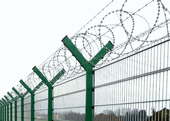 Fence galvanizzata anti arrampicata a forma di Y con filo rasoio