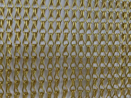 Catena metallica anodizzata oro con ganci di varie misure 1,5 1,6 2,0 mm in lega 6063