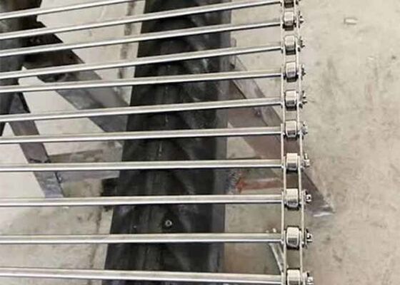 Cinghia per forno a sinterizzazione rinforzata SS314 con barre, alta temperatura 1100 gradi C